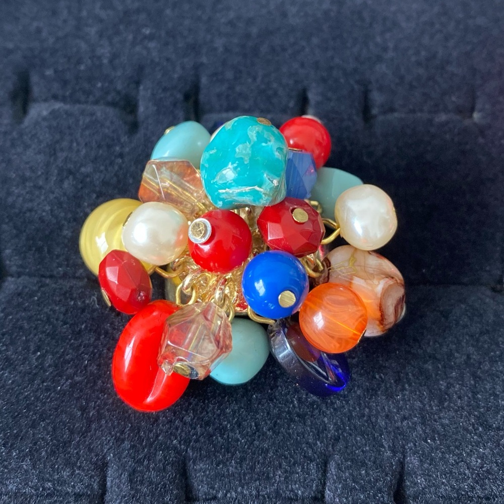 Spring Street cluster bubble multicolor stones statement cocktail ring